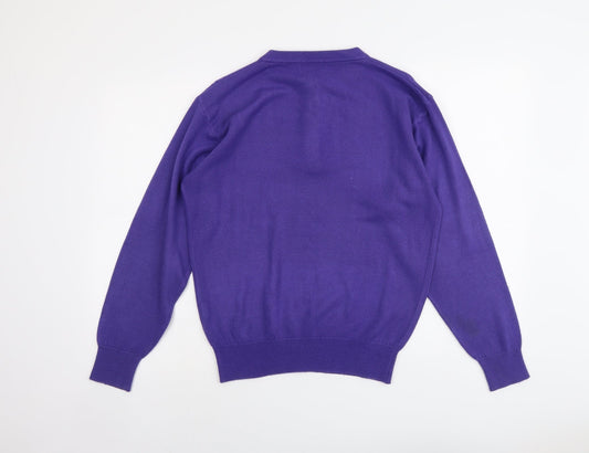 Instyle Womens Purple Round Neck Acrylic Pullover Jumper Size S