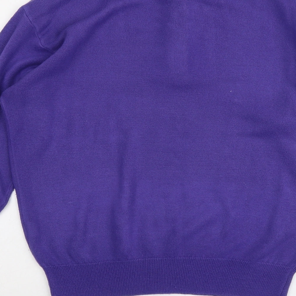 Instyle Womens Purple Round Neck Acrylic Pullover Jumper Size S