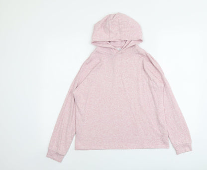 Marks and Spencer Girls Pink Viscose Pullover Hoodie Size 12-13 Years Pullover