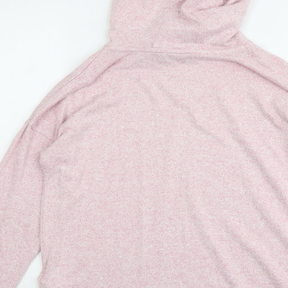 Marks and Spencer Girls Pink Viscose Pullover Hoodie Size 12-13 Years Pullover