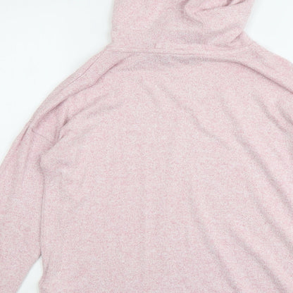 Marks and Spencer Girls Pink Viscose Pullover Hoodie Size 12-13 Years Pullover