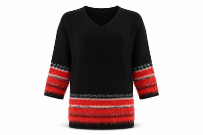 M&Co Womens Black Round Neck Acrylic Pullover Jumper Size 12