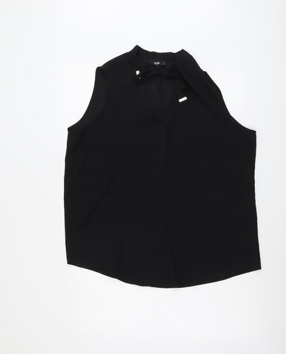 Womens UK Size M Wallis Black Basic Blouse