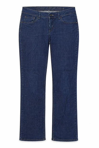 ESPRIT Womens Blue Cotton Bootcut Jeans Size 34 in L31 in Regular Button