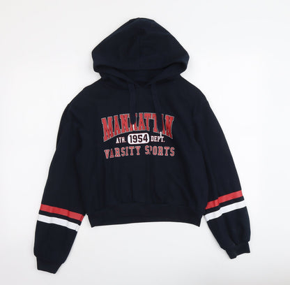 H&M Womens Blue Cotton Pullover Hoodie Size XS Pullover