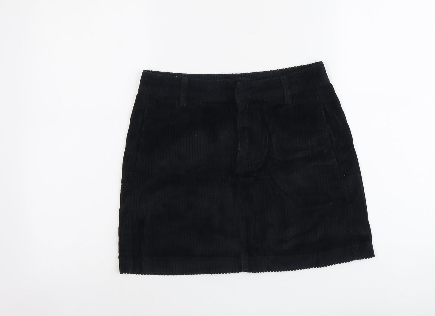 BDG Womens Blue Cotton A-Line Skirt Size S Button