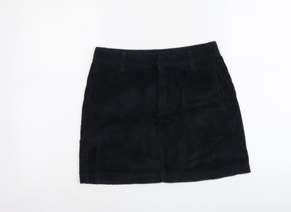 BDG Womens Blue Cotton A-Line Skirt Size S Button