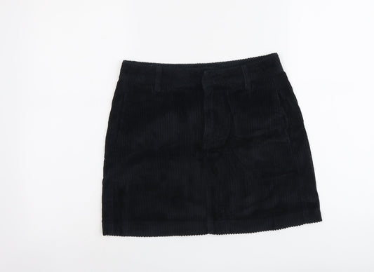 BDG Womens Blue Cotton A-Line Skirt Size S Button