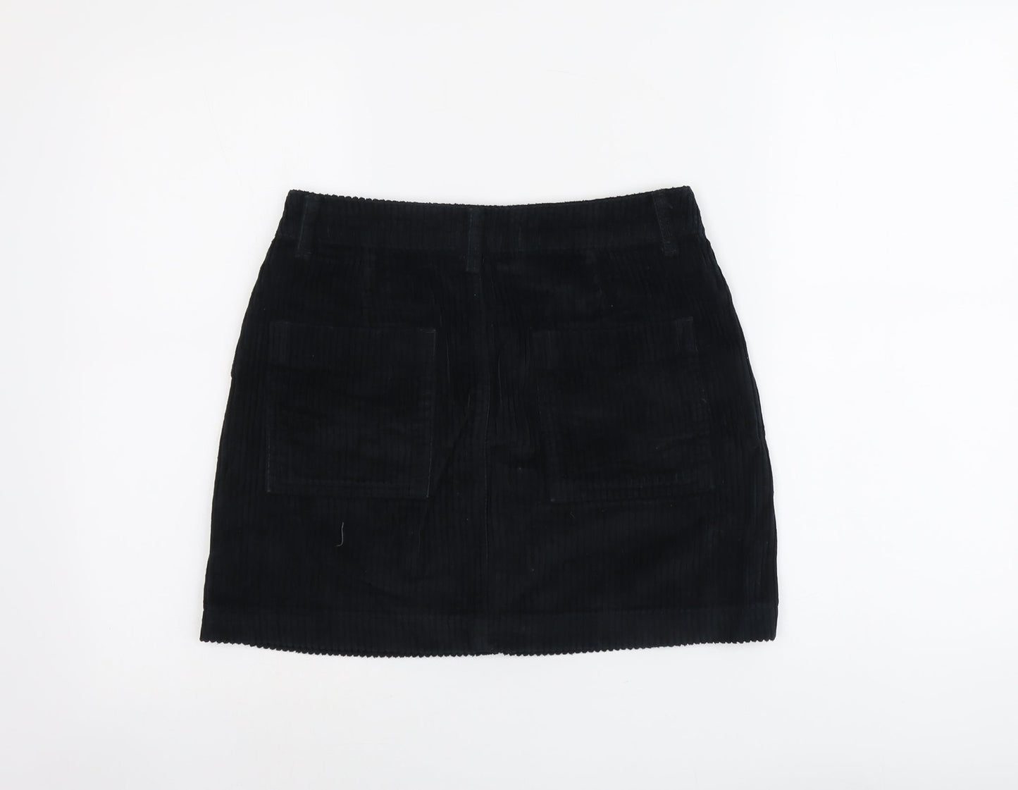 BDG Womens Blue Cotton A-Line Skirt Size S Button