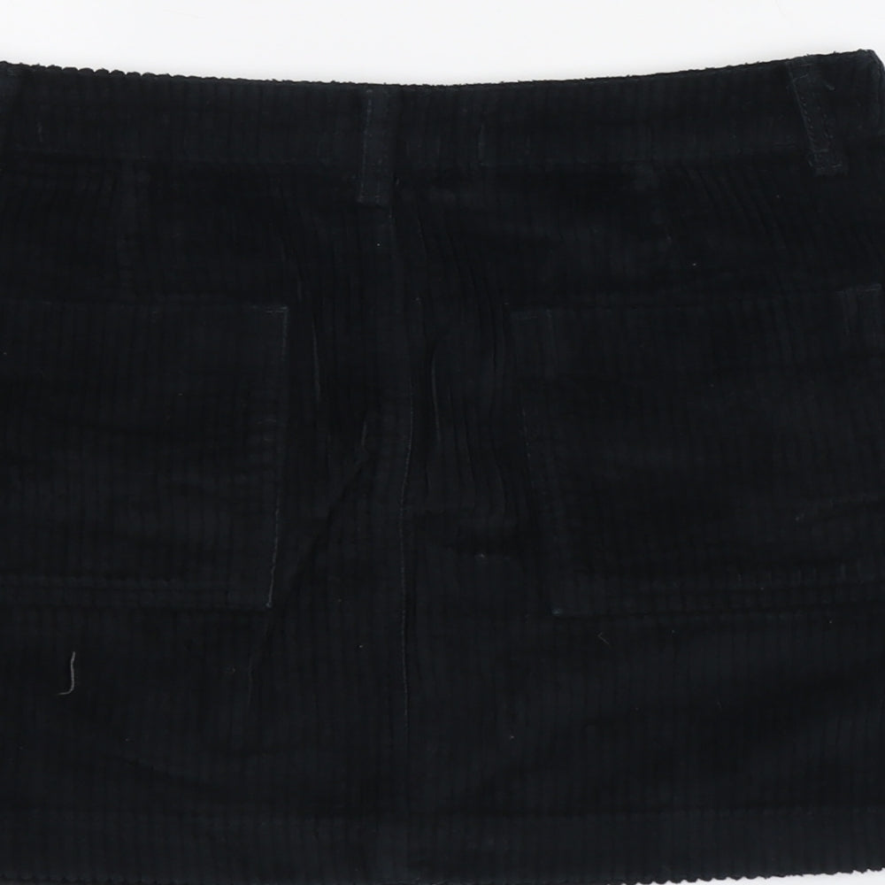 BDG Womens Blue Cotton A-Line Skirt Size S Button