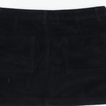 BDG Womens Blue Cotton A-Line Skirt Size S Button