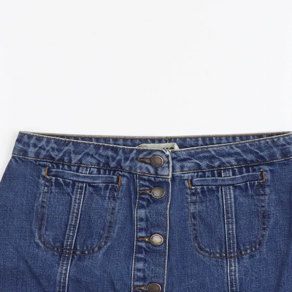 Womens UK Size 26 in Topshop A-Line Denim Skirt