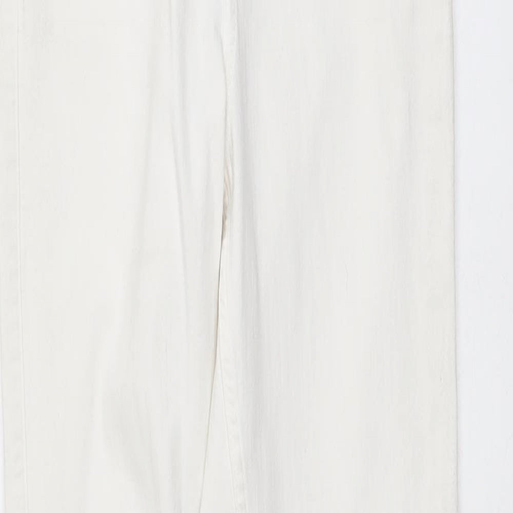 Topshop Womens Ivory Cotton Skinny Jeans Size 30 in L33 in Regular Button