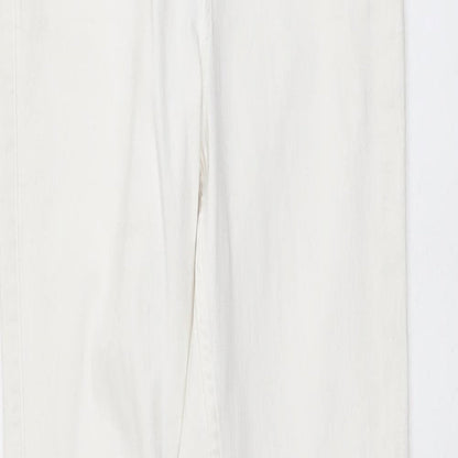 Topshop Womens Ivory Cotton Skinny Jeans Size 30 in L33 in Regular Button