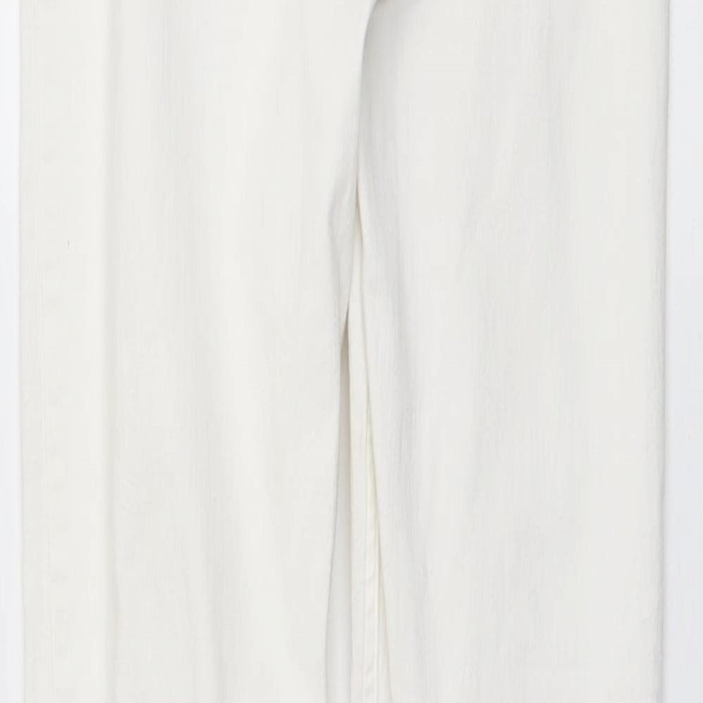 Topshop Womens Ivory Cotton Skinny Jeans Size 30 in L33 in Regular Button