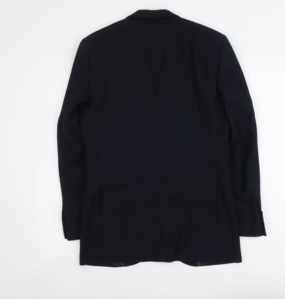 B&W Mens Blue Polyester Jacket Suit Jacket Size S Regular