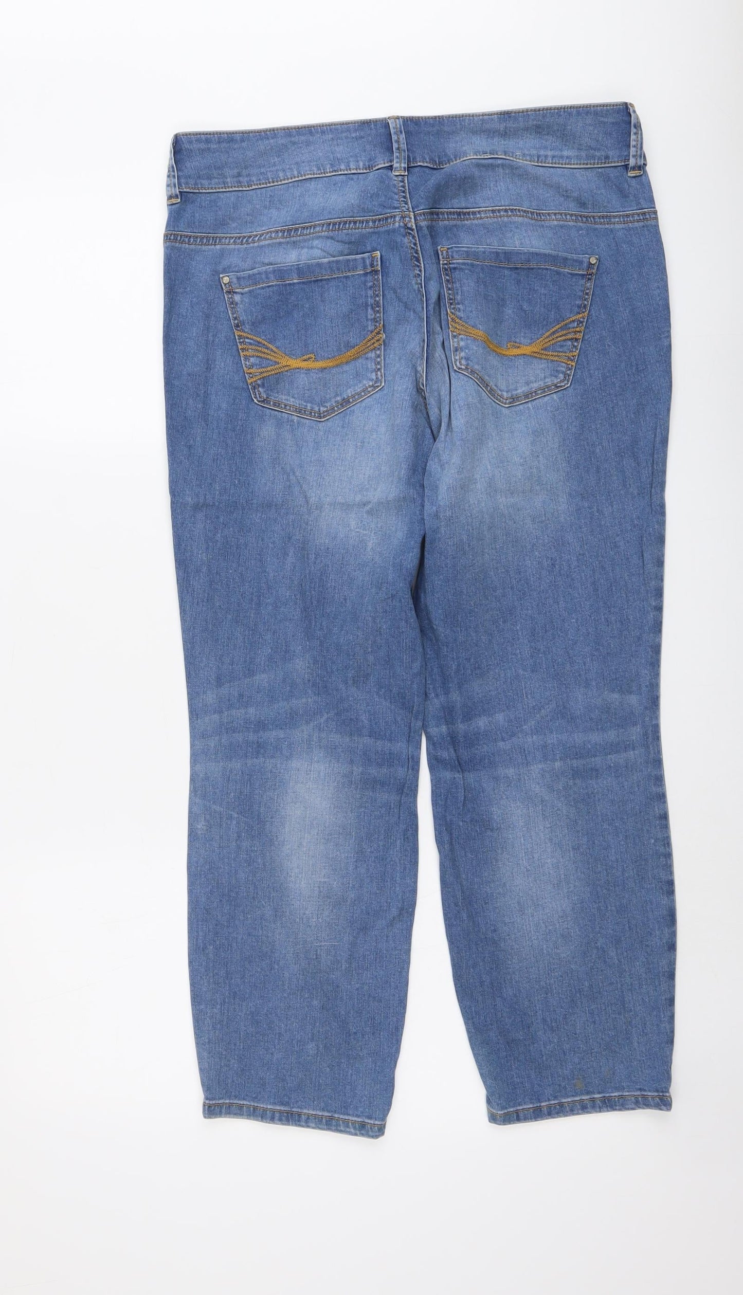 Tom Taylor Womens Blue Cotton Straight Jeans Size 32 in L25 in Slim Button