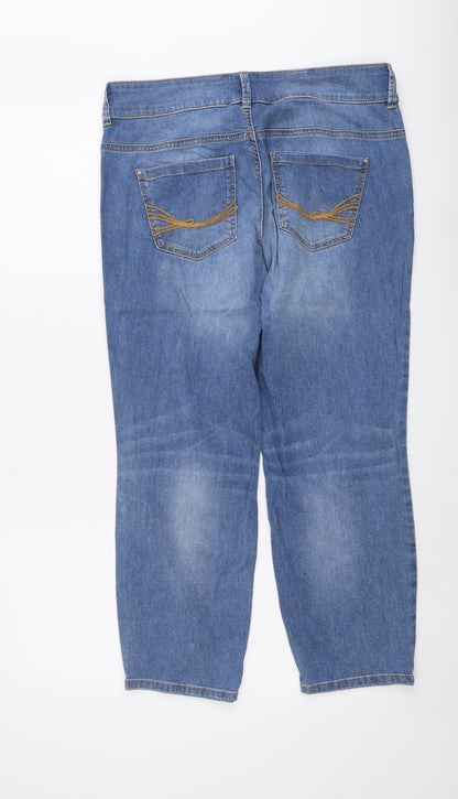 Tom Taylor Womens Blue Cotton Straight Jeans Size 32 in L25 in Slim Button