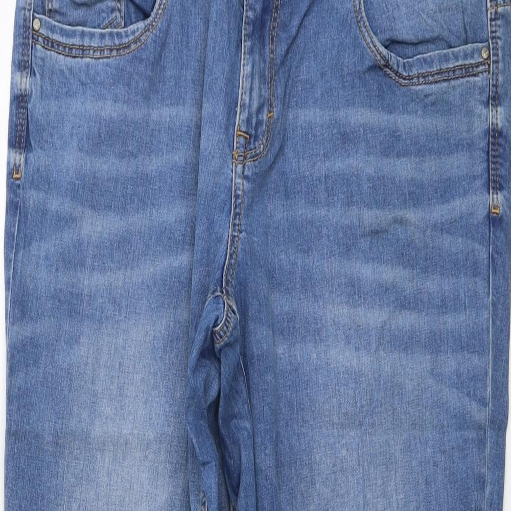 Tom Taylor Womens Blue Cotton Straight Jeans Size 32 in L25 in Slim Button