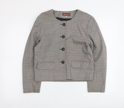 Colourways Womens Black Geometric Jacket Size 10 Button
