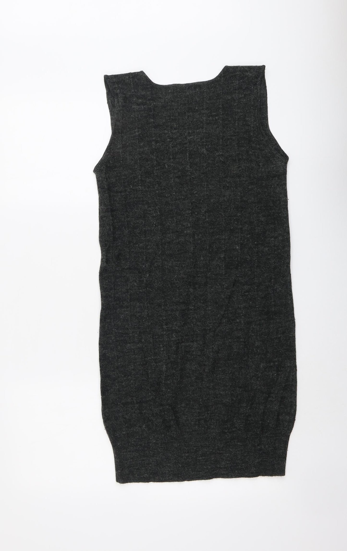 Ignite Womens Grey Acrylic Pinafore/Dungaree Dress Size S Round Neck Pullover