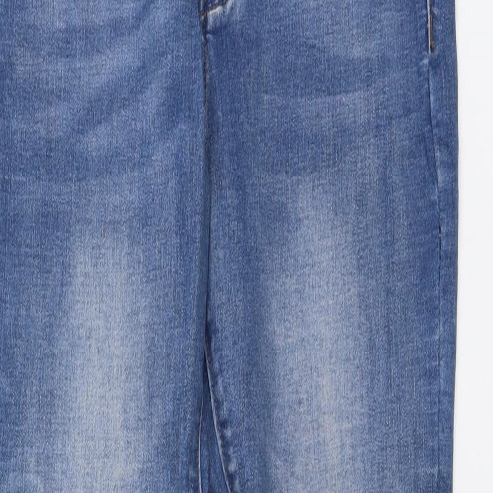 Love Frontow Womens Blue Cotton Skinny Jeans Size L L28 in Regular Button