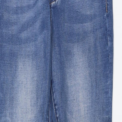 Love Frontow Womens Blue Cotton Skinny Jeans Size L L28 in Regular Button