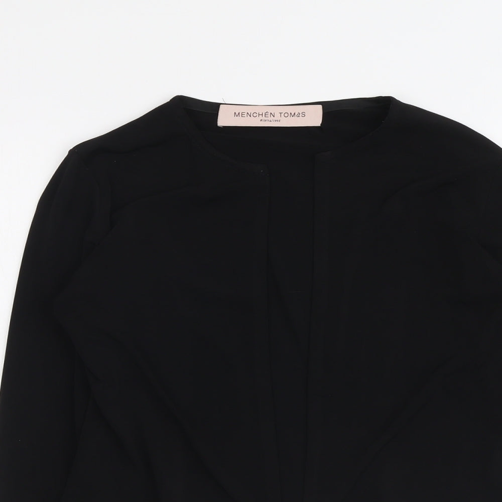 Menchén Tomás Womens Black Jacket Blazer Size 10