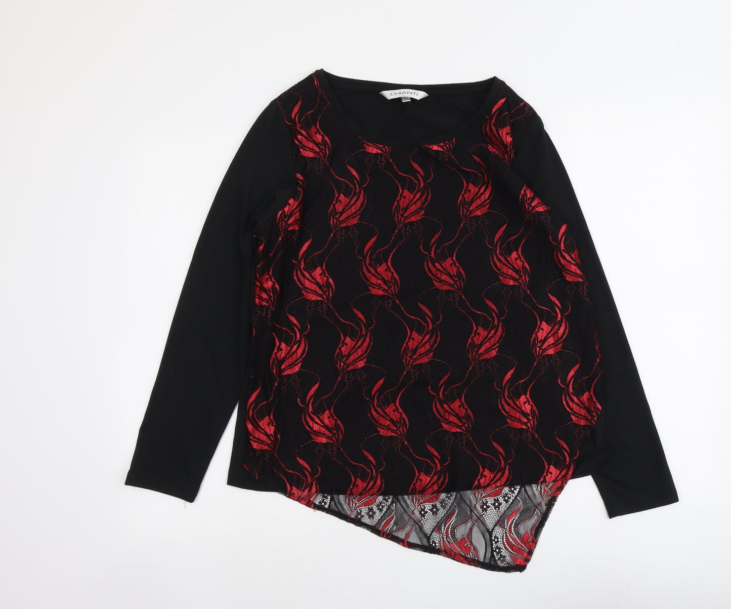 Womens UK Size 14 Chianti Black Basic Blouse