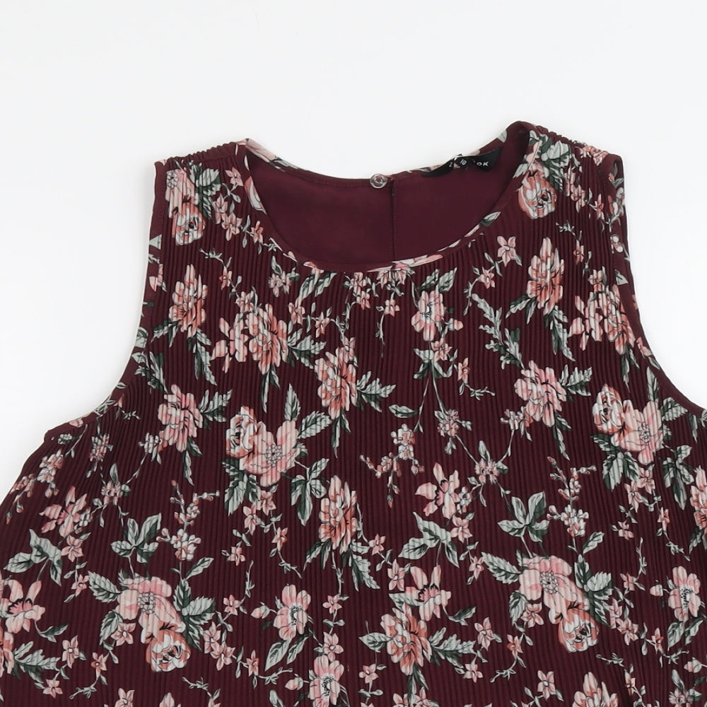 Womens UK Size 10 New Look Red Basic Tank