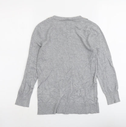 Womens UK Size 6 Warehouse Grey Pullover Jumper