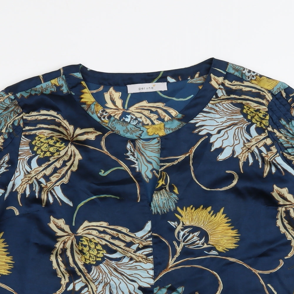 Womens UK Size 10 Per Una Blue Basic Blouse