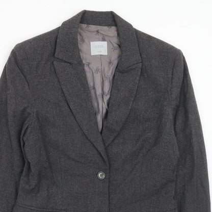 Oasis Womens Grey Wool Jacket Suit Jacket Size 12