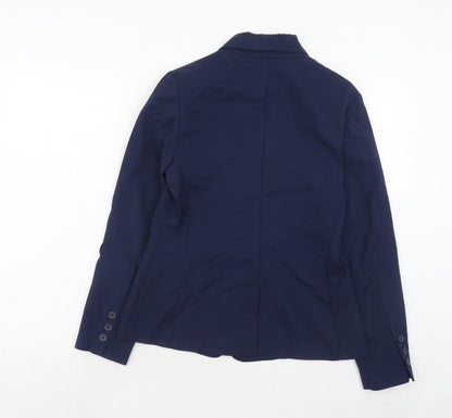 New Look Womens Blue Cotton Jacket Blazer Size 10