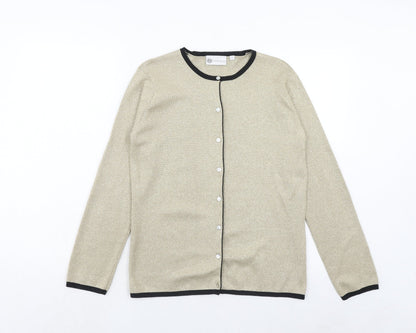 Womens UK Size S Janique Gold Cardigan Jumper