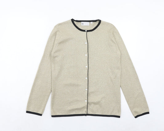 Womens UK Size S Janique Gold Cardigan Jumper