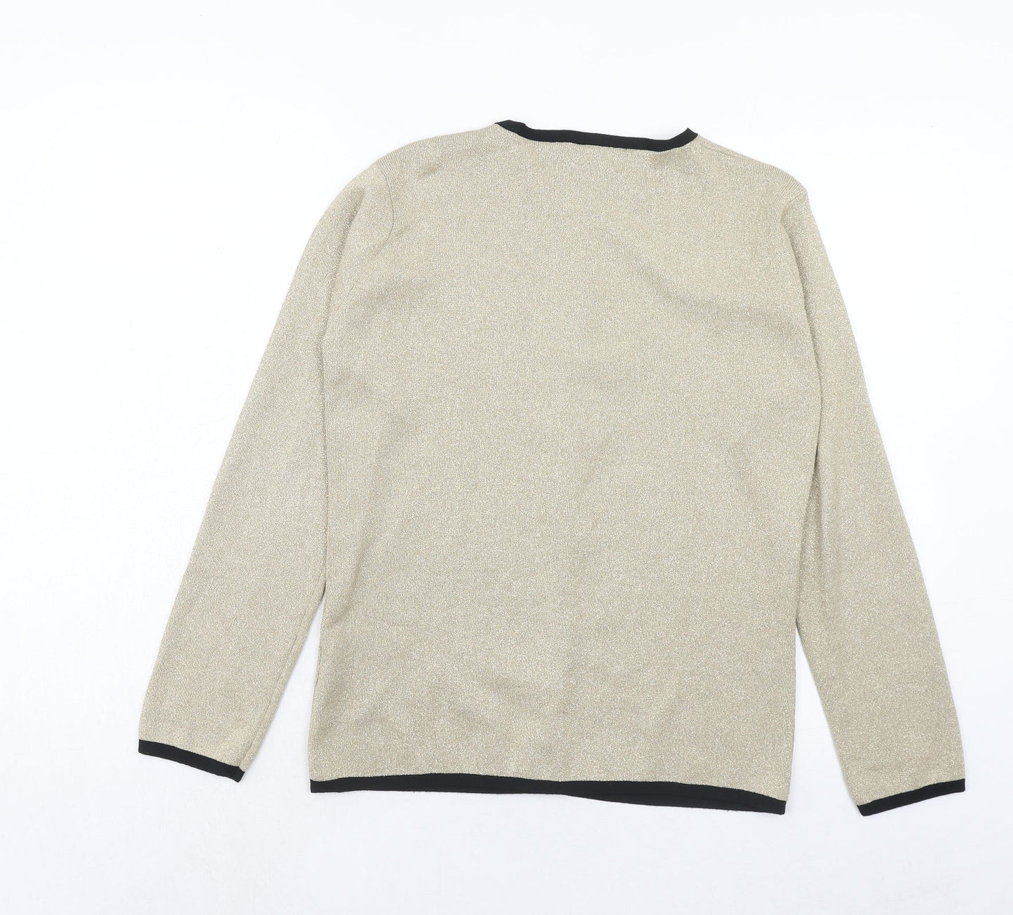 Womens UK Size S Janique Gold Cardigan Jumper