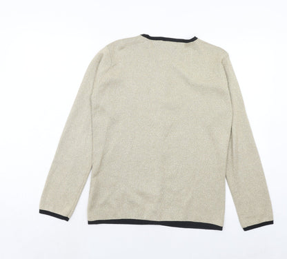 Womens UK Size S Janique Gold Cardigan Jumper