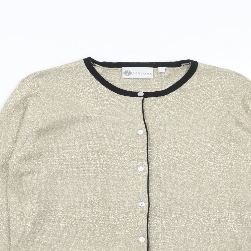 Womens UK Size S Janique Gold Cardigan Jumper