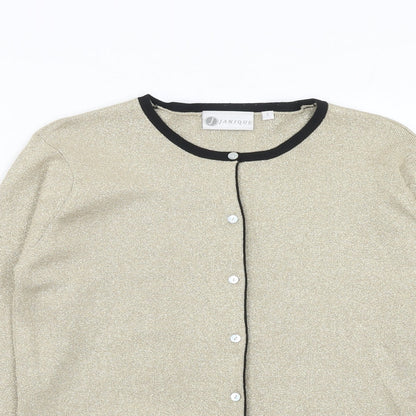 Womens UK Size S Janique Gold Cardigan Jumper