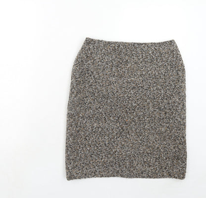 Precis Womens Brown Acrylic Straight & Pencil Skirt Size 8 Zip