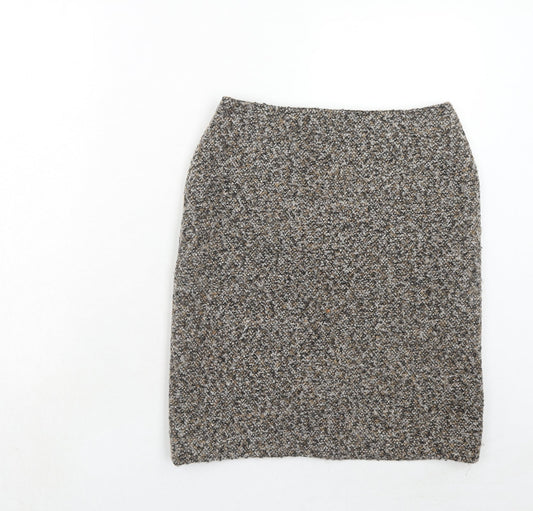 Precis Womens Brown Acrylic Straight & Pencil Skirt Size 8 Zip