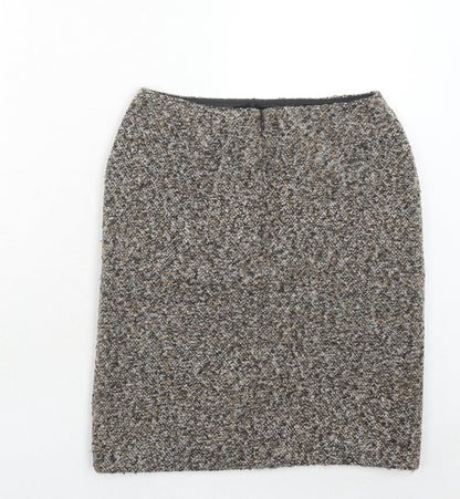 Precis Womens Brown Acrylic Straight & Pencil Skirt Size 8 Zip