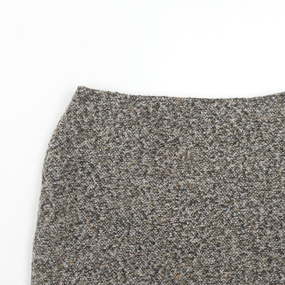 Precis Womens Brown Acrylic Straight & Pencil Skirt Size 8 Zip