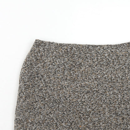 Precis Womens Brown Acrylic Straight & Pencil Skirt Size 8 Zip