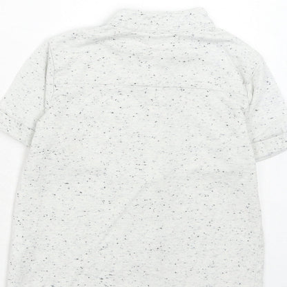 NEXT Boys Grey Polyester Basic Button-Up Size 2 Years Mock Neck Button