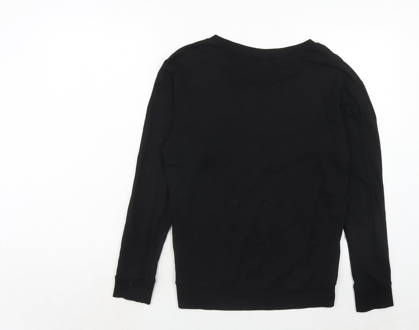 H&M Womens Black Cotton Pullover Sweatshirt Size XS Pullover - Christmas Mistletoe