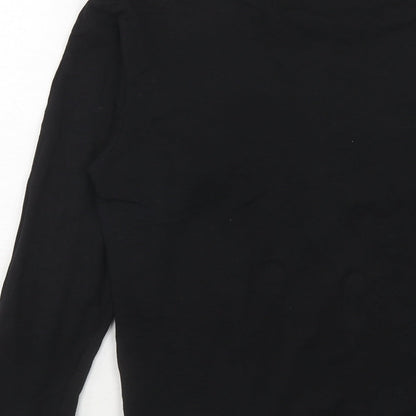 H&M Womens Black Cotton Pullover Sweatshirt Size XS Pullover - Christmas Mistletoe