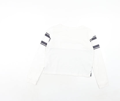 H&M Girls White Cotton Pullover Sweatshirt Size 11-12 Years Pullover - New York
