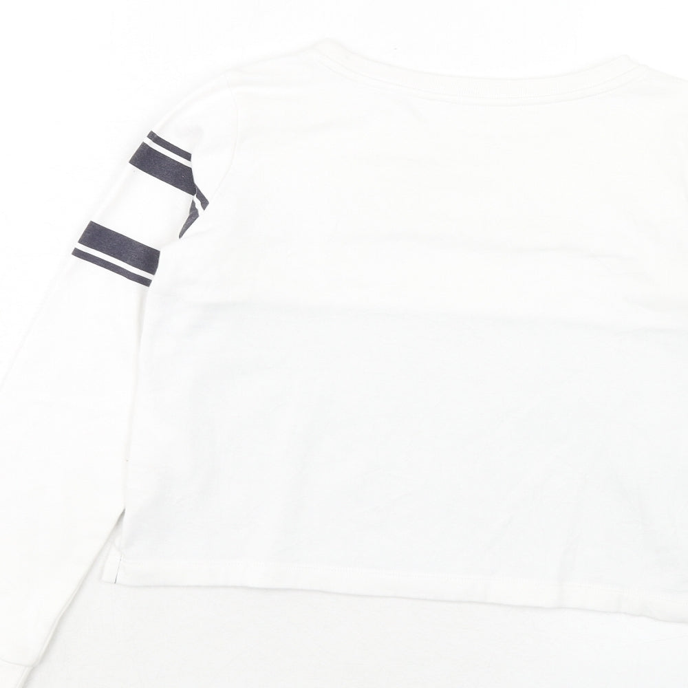 H&M Girls White Cotton Pullover Sweatshirt Size 11-12 Years Pullover - New York
